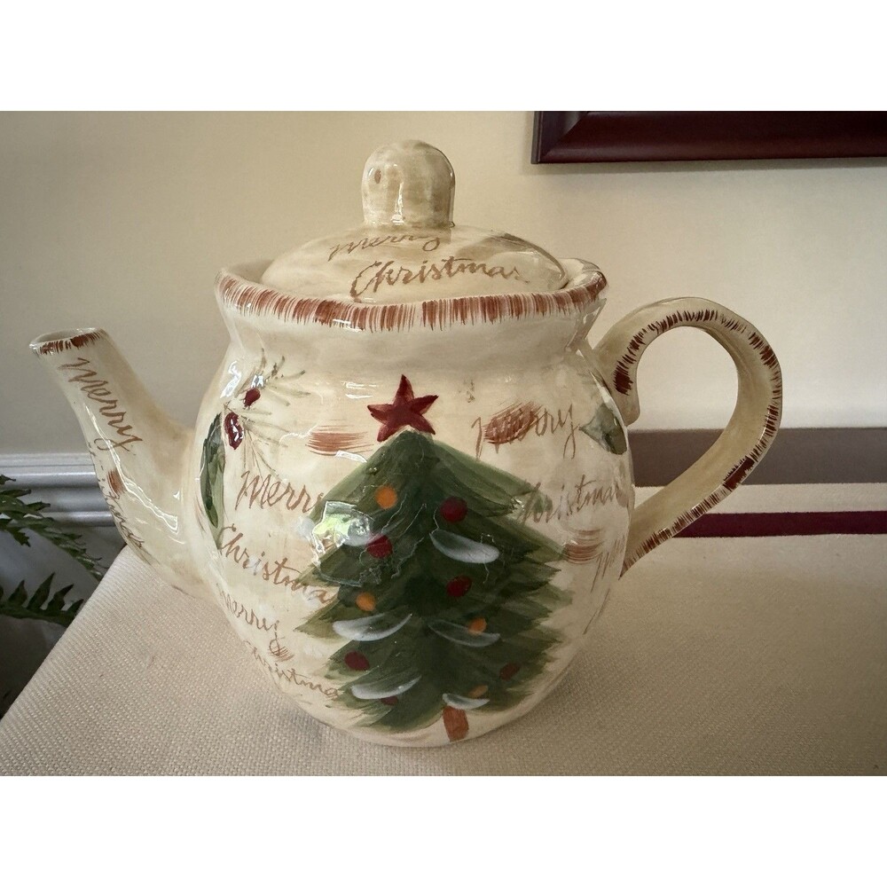 ND Exclusive Hand-painted Christmas Tree Ceramic Teapot